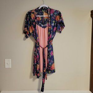 Vintage Unknown Brand Floral Robe and Chemise